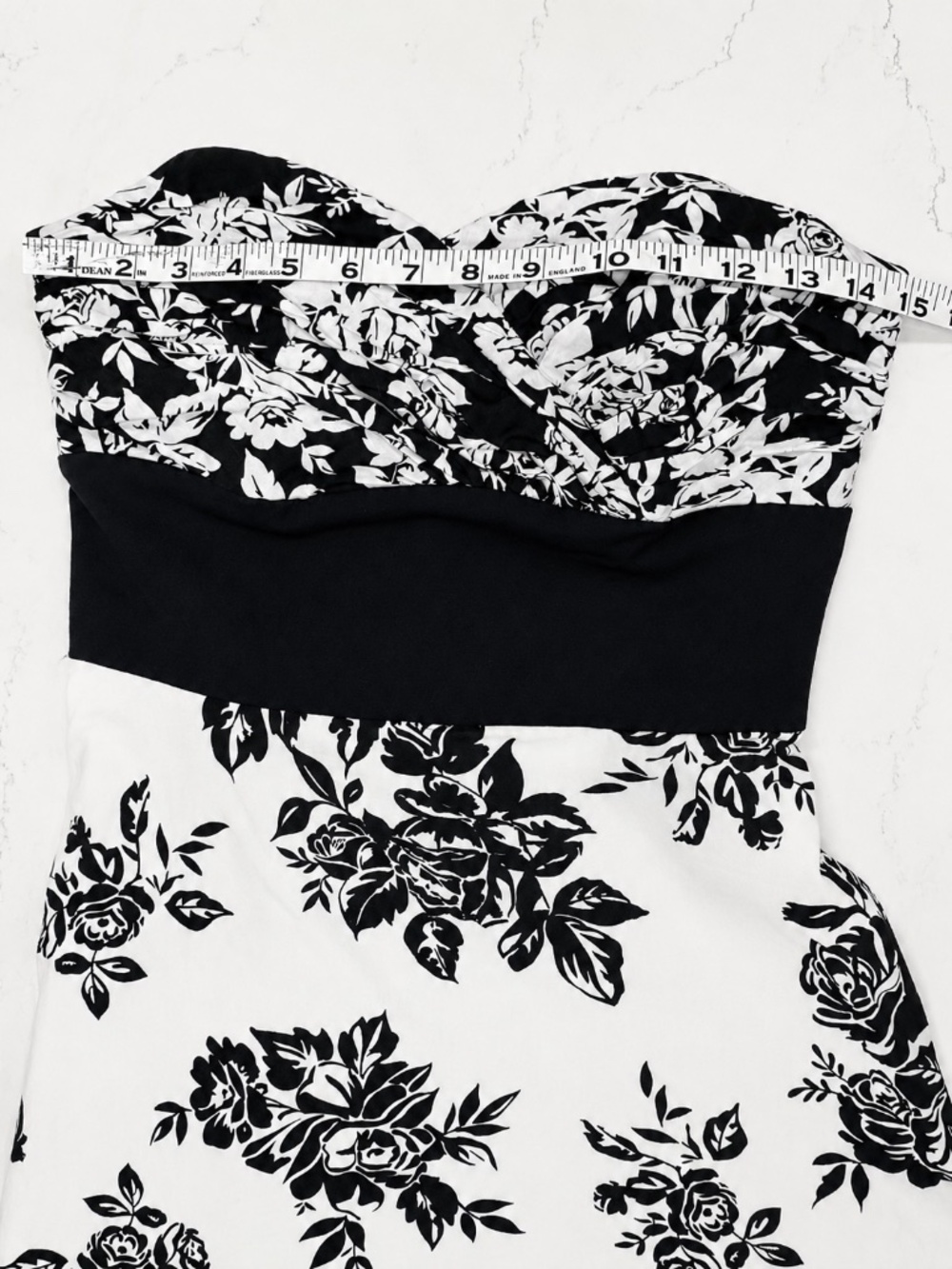 White House Black Market Strapless Black & White A Line Fit & Flare Size 6 - Picture 11 of 11